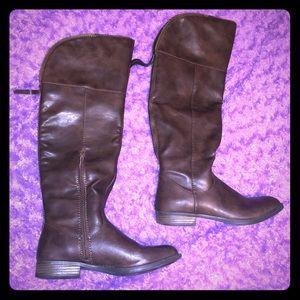 Brown riding boots